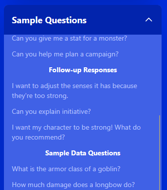 Sample questions